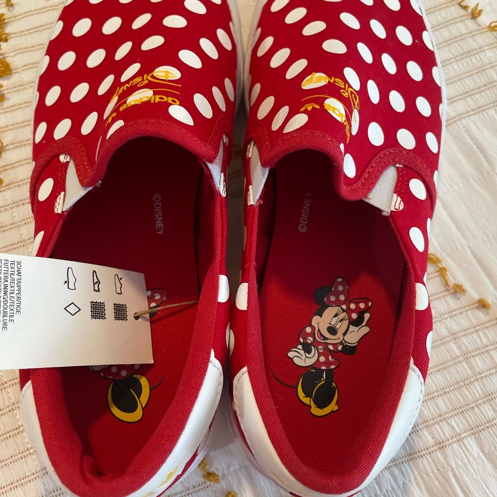 Disney Red and White Polka Dot Slip-On Sneakers - Picture 3 of 10